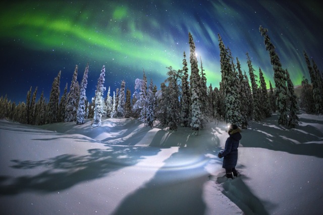 Northern lights in Lapland, Finland